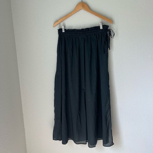 J. Crew Cotton Voile Side Tie Beach Swim Cover Up Skirt in Black - Picture 6 of 12